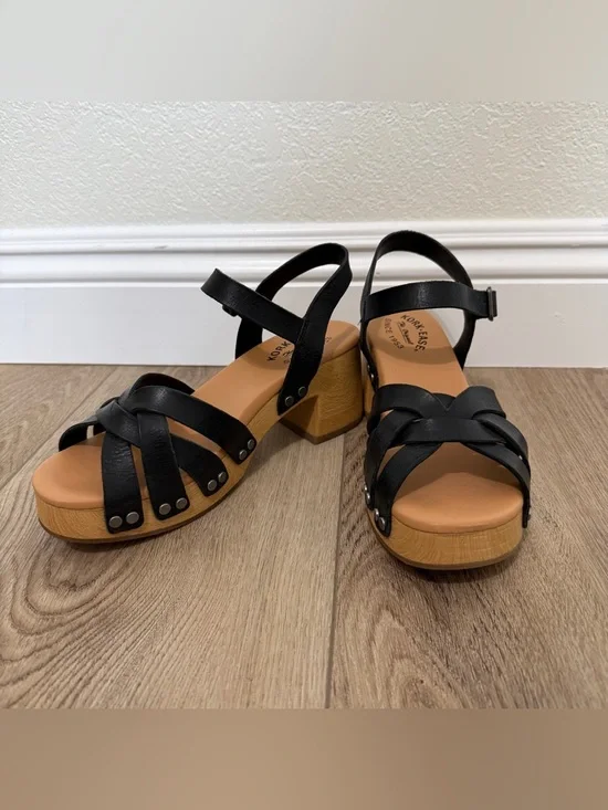 KORK-EASE Women’s 8 Ester Strappy Black Platform Heel Sandals - Picture 2 of 10